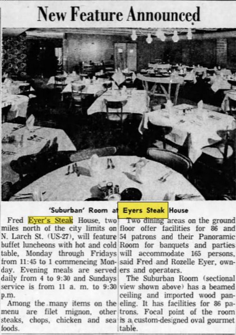 Fred Eyers Steak House (Zum Nordhaus) - Apr 1963 Article (newer photo)